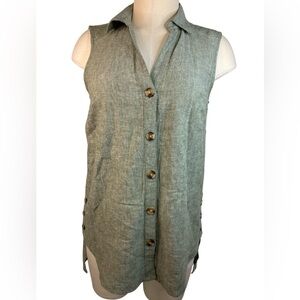 Zac & Rachel Sleeveless Linen Blend Shirt Women’s Small